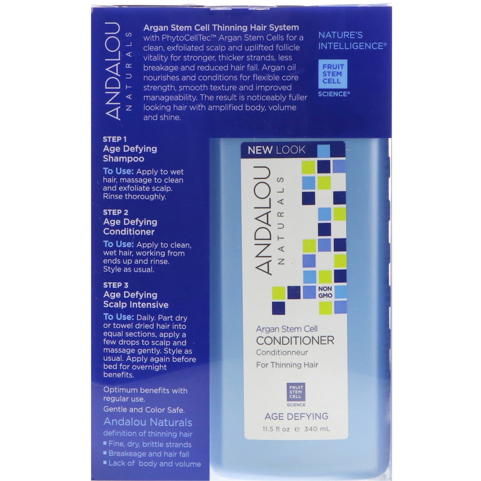 Andalou Naturals Argan Stem Cell Thinning Hair System Age Defying 3