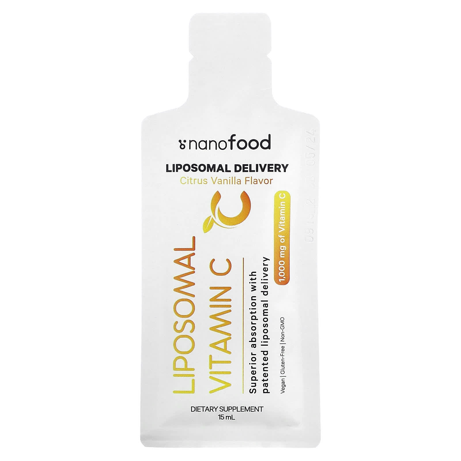 Codeage Liposomal Vitamin C Citrus Vanilla 1 000 Mg 32 Pouches 0 5