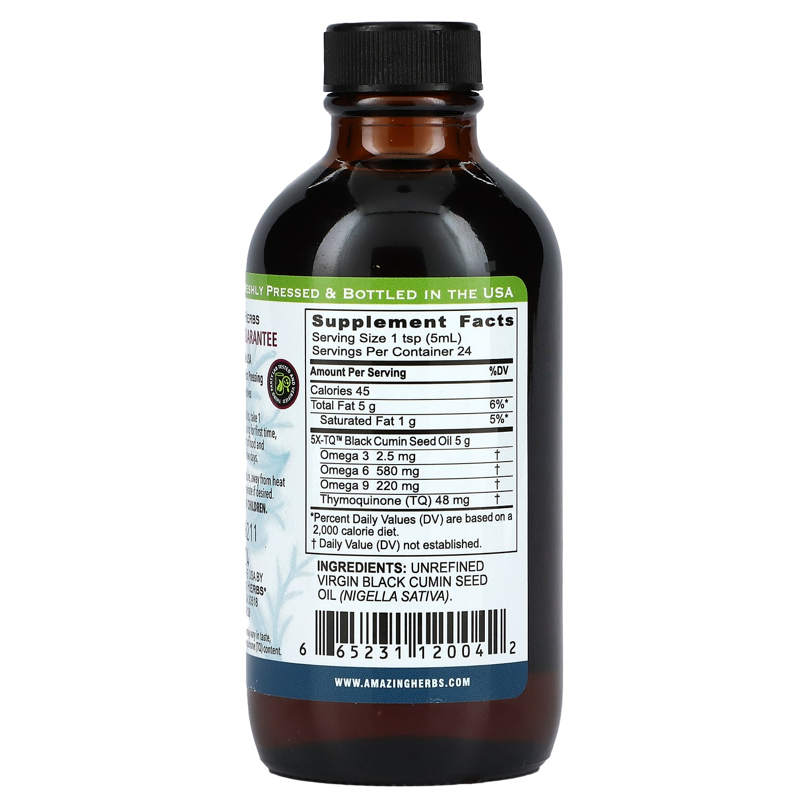 Amazing Herbs Aceite De Semilla De Comino Negro 100 Puro Exprimido