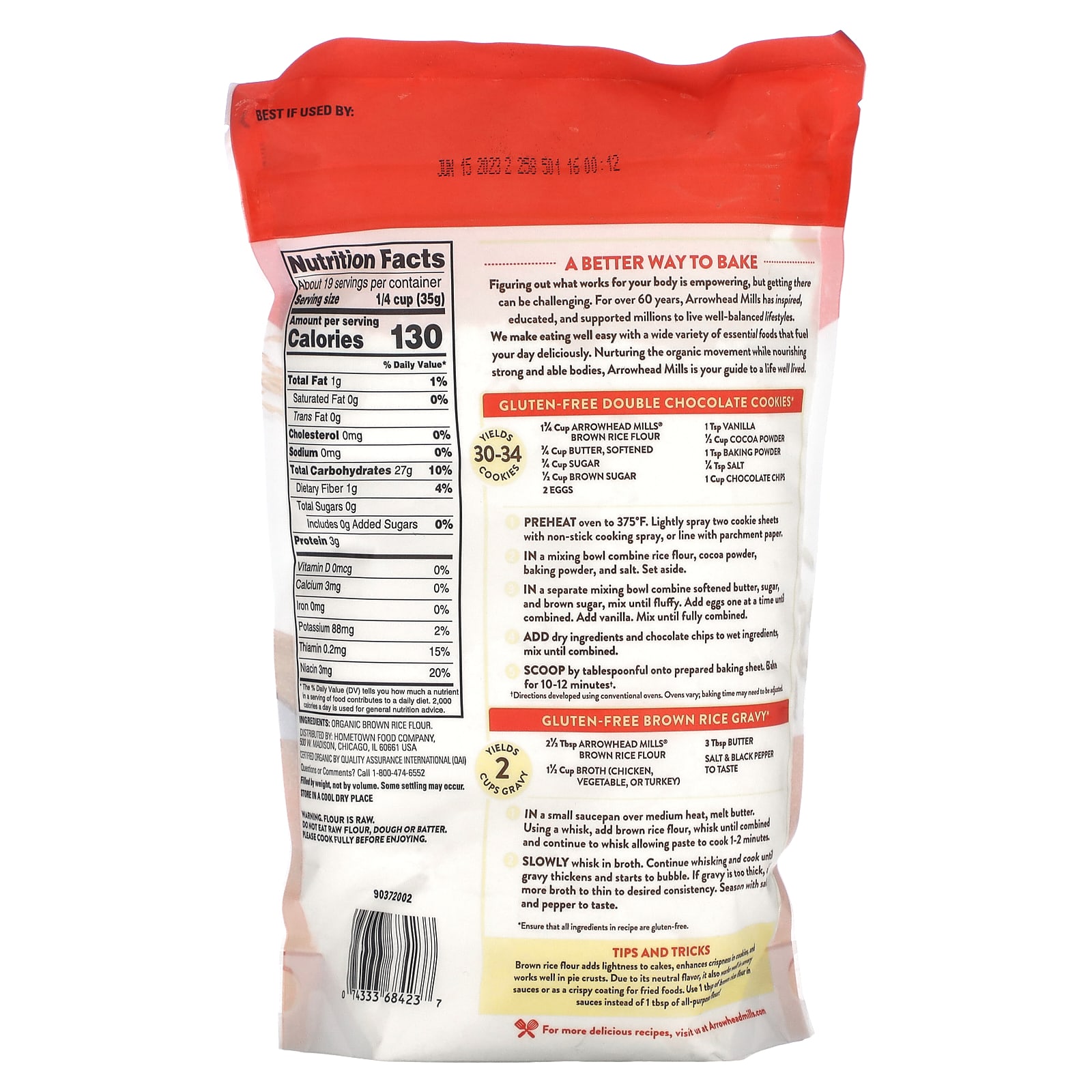 Arrowhead Mills Organic Brown Rice Flour Gluten Free Oz G