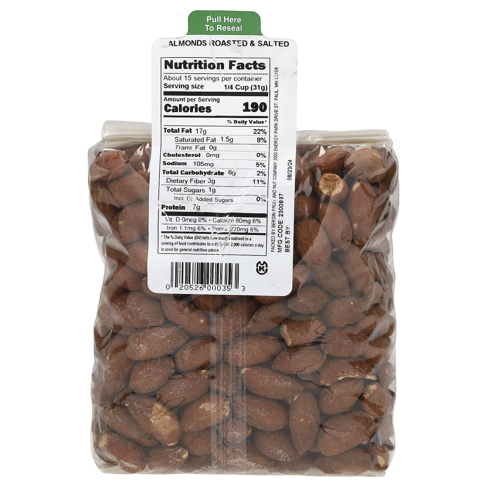 Bergin Fruit And Nut Company Almonds Roasted Salted Oz G