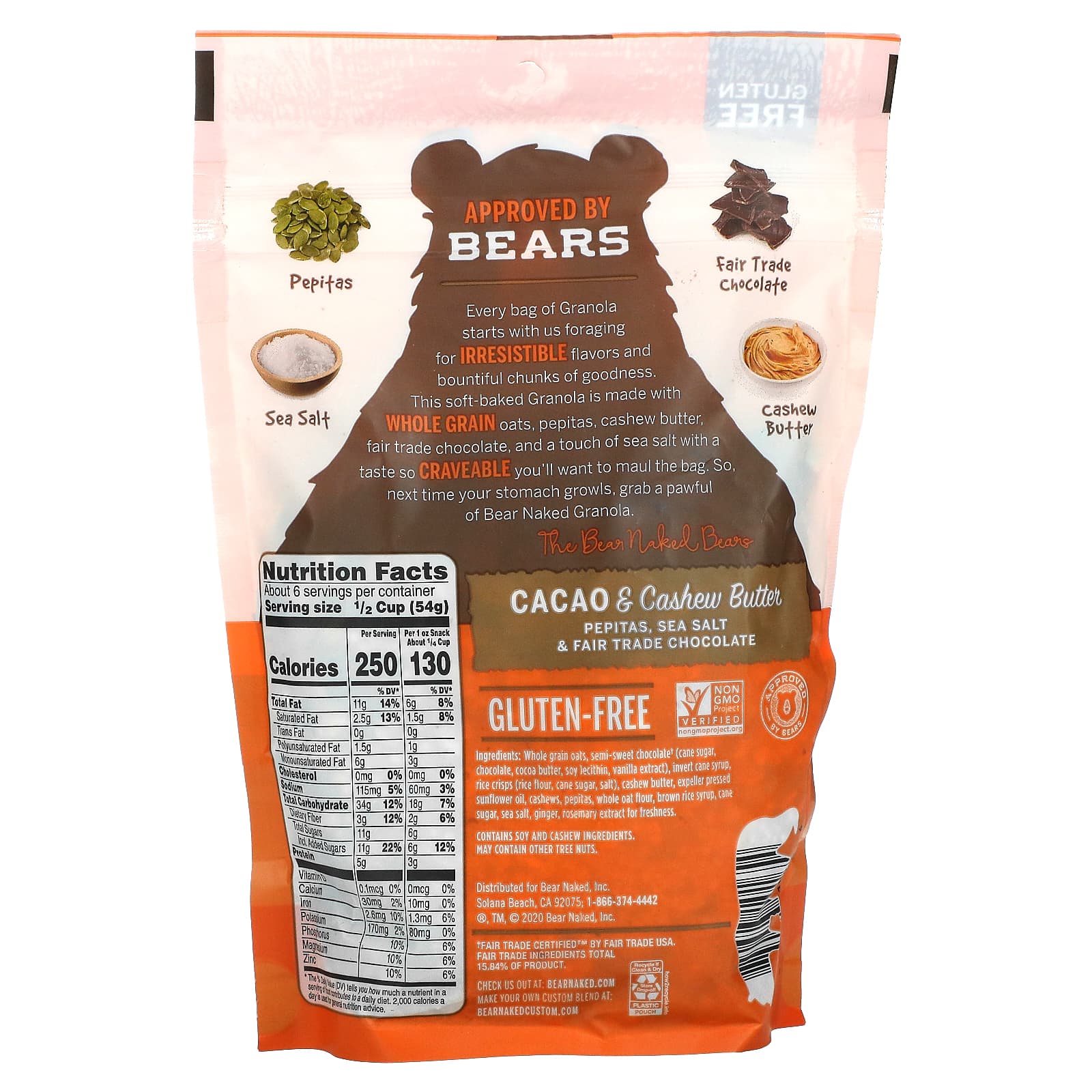 Bear Naked Granola Cacao Cashew Butter 11 Oz 311 G