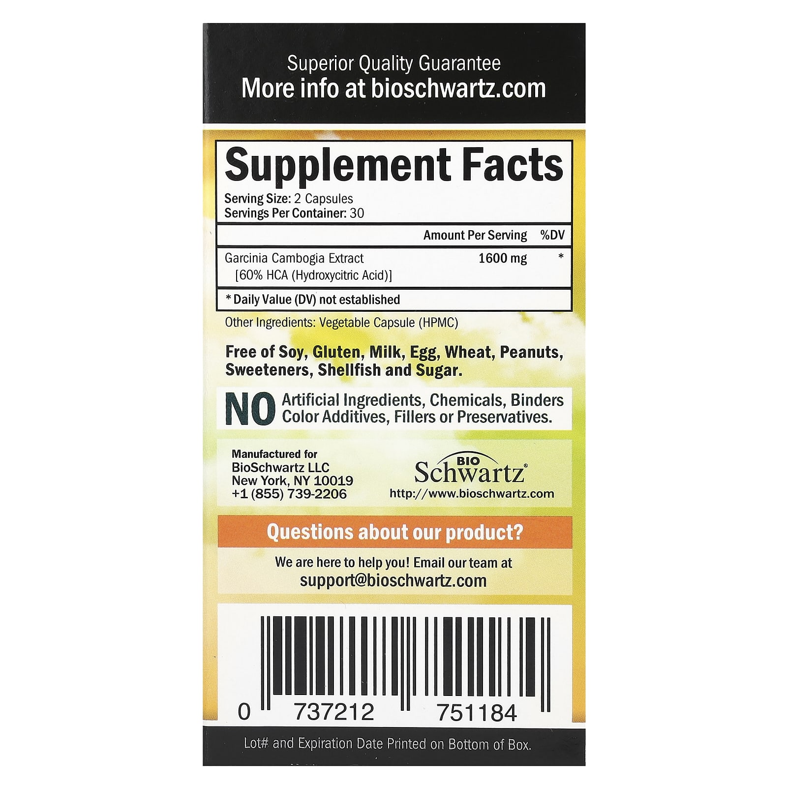 Bioschwartz Garcina Cambogia Maximum Strength Mg Capsules