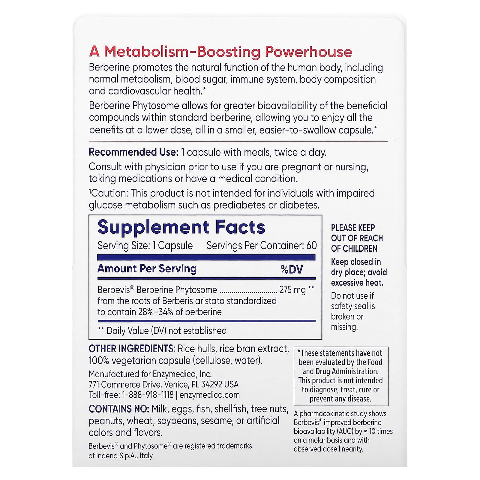 Enzymedica Berberine Phytosome Capsules