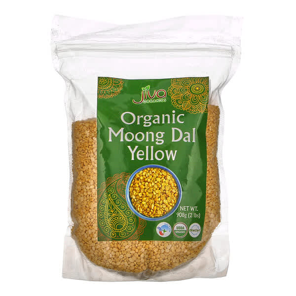 Jiva Organics Organic Moong Dal Yellow 2 Lbs 908 G