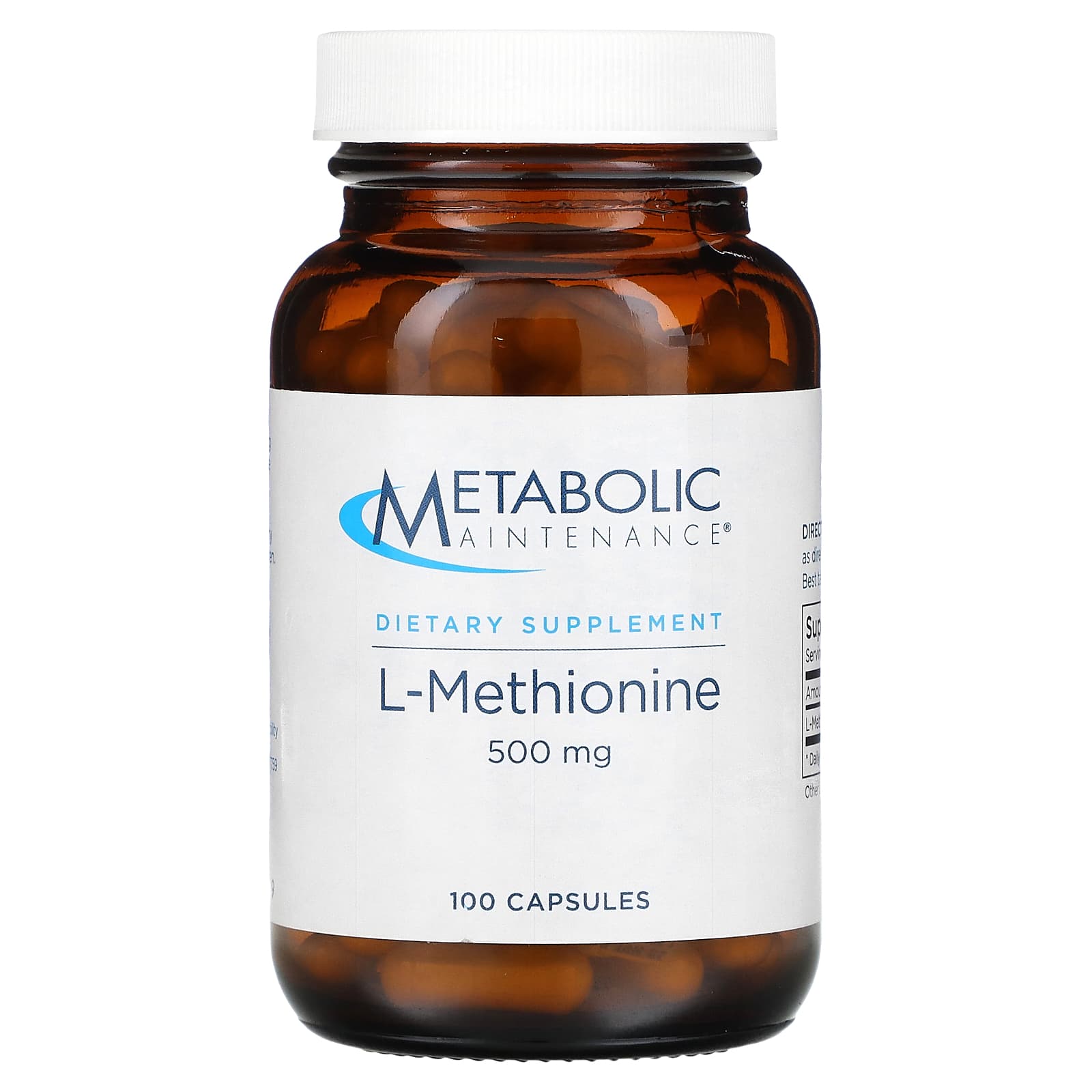 Metabolic Maintenance L Methionine 500 Mg 100 Capsules