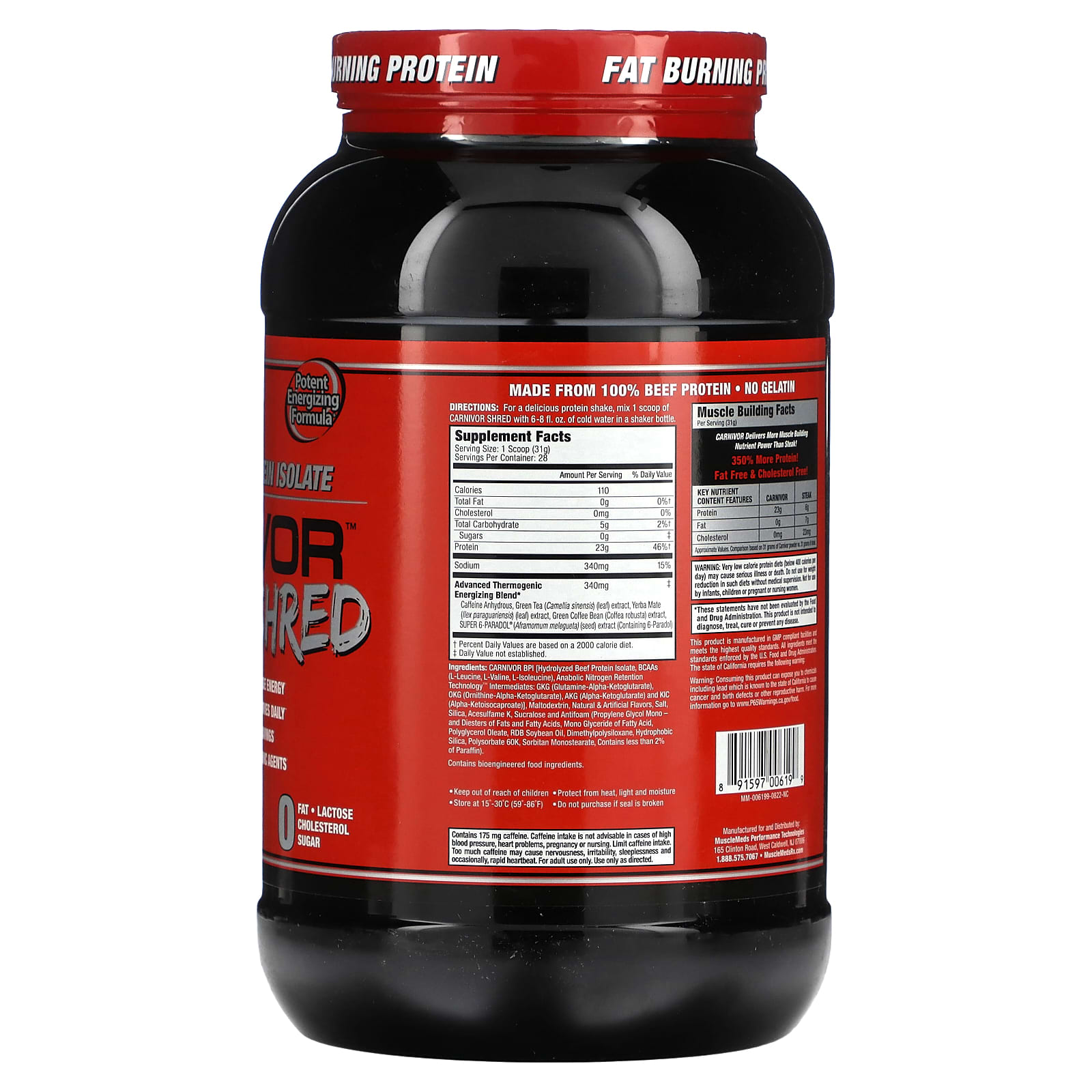 Musclemeds Carnivor Shred Hydrolyzed Protein Vanilla Caramel