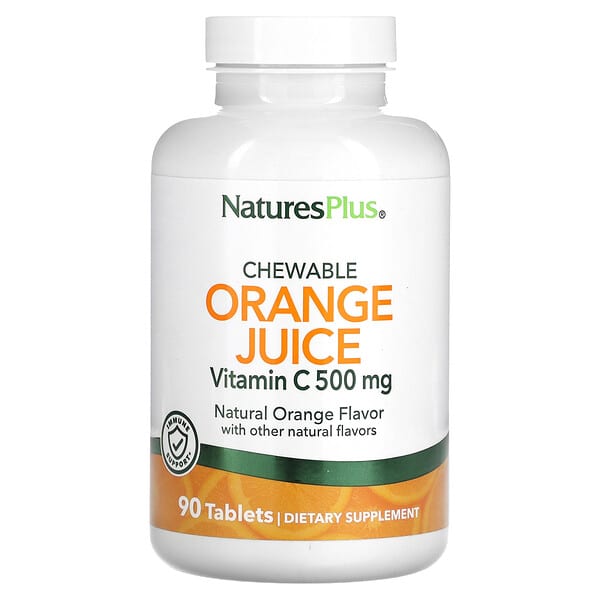 NaturesPlus Chewable Orange Juice Vitamin C Natural Orange 500 Mg