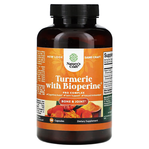 Nature S Craft Turmeric With BioPerine 180 Capsules