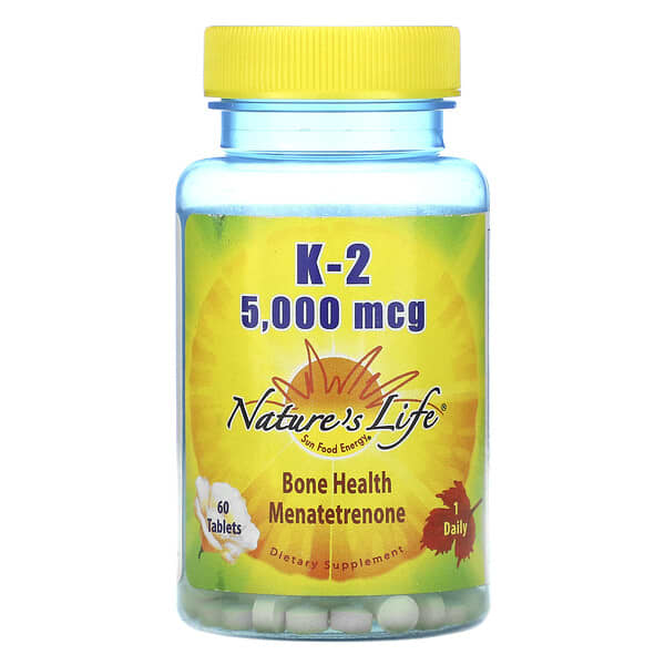 Nature S Life K 2 Bone Health Menatetrenone 5 000 Mcg 60 Tablets