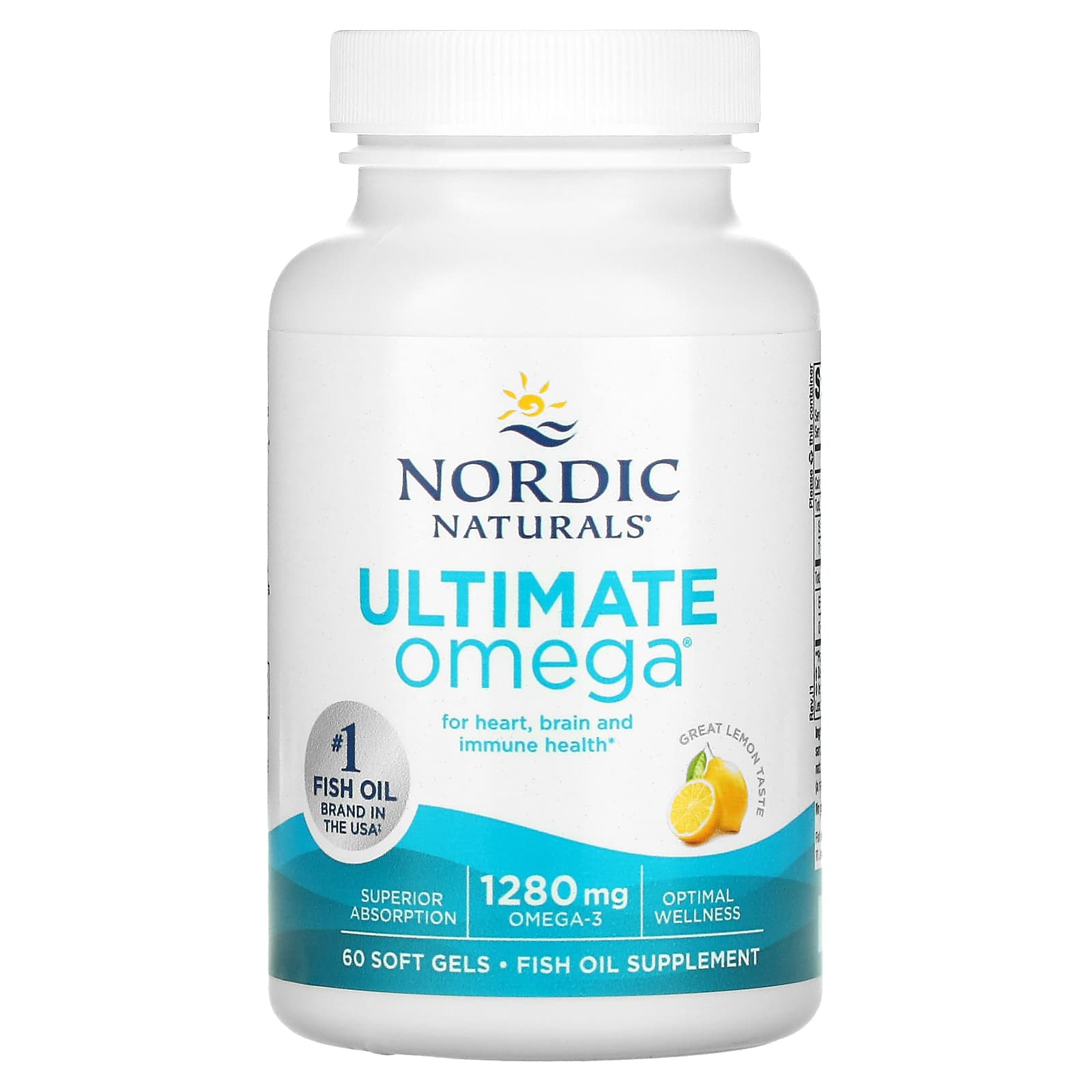 Nordic Naturals Ultimate Omega Lemon 1 280 Mg 60 Soft Gels 640 Mg