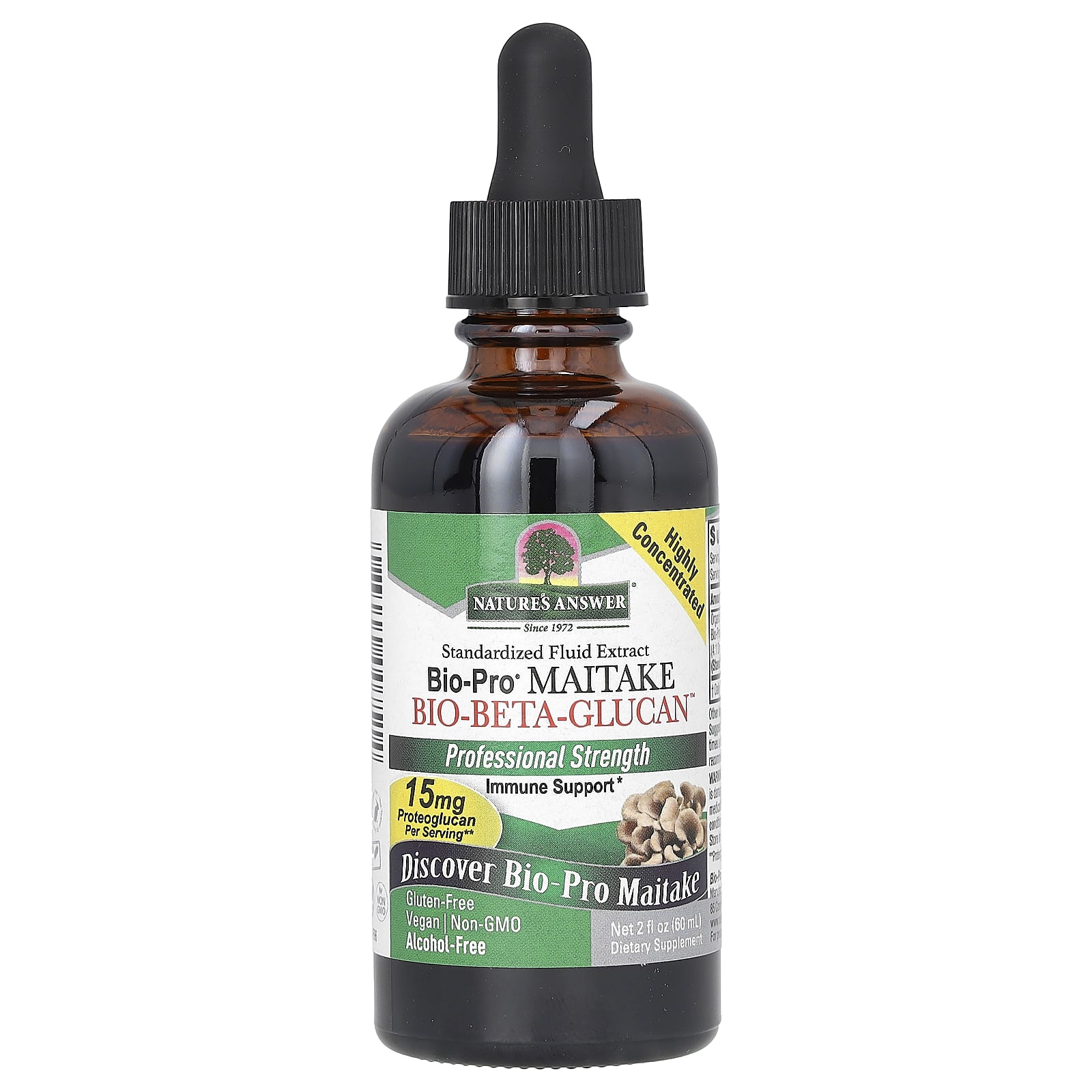 Nature S Answer Bio Pro Maitake Bio Beta Glucan Alcohol Free Mg