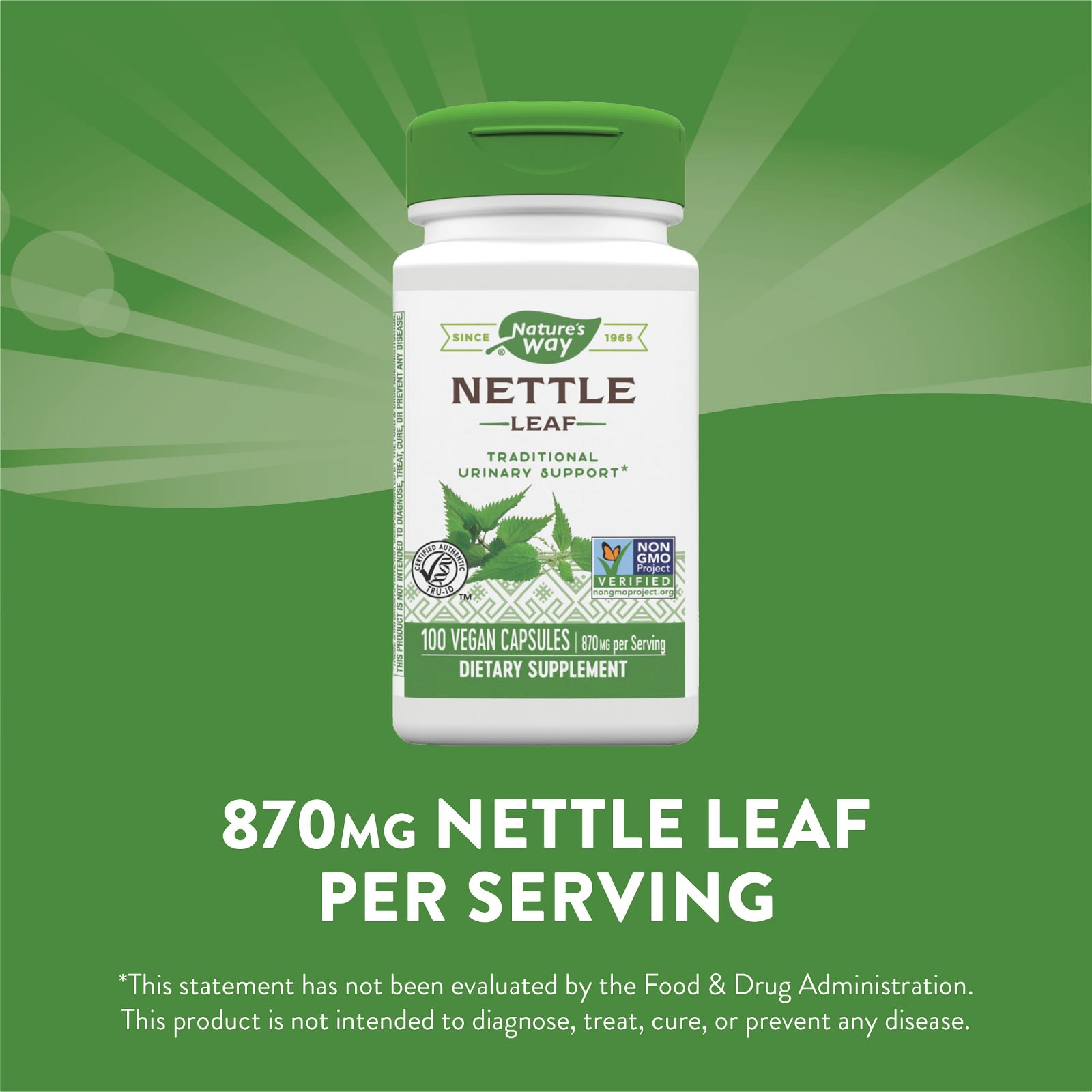 Nature S Way Nettle Leaf 870 Mg 100 Vegan Capsules 435 Mg Per Capsule