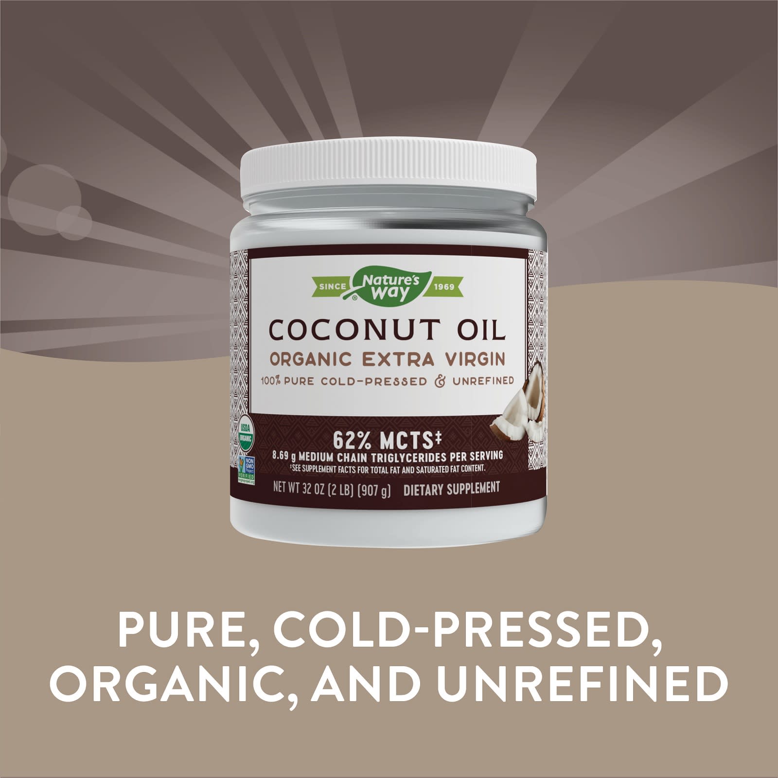 Nature S Way Organic Coconut Oil Extra Virgin 32 Oz 907 G