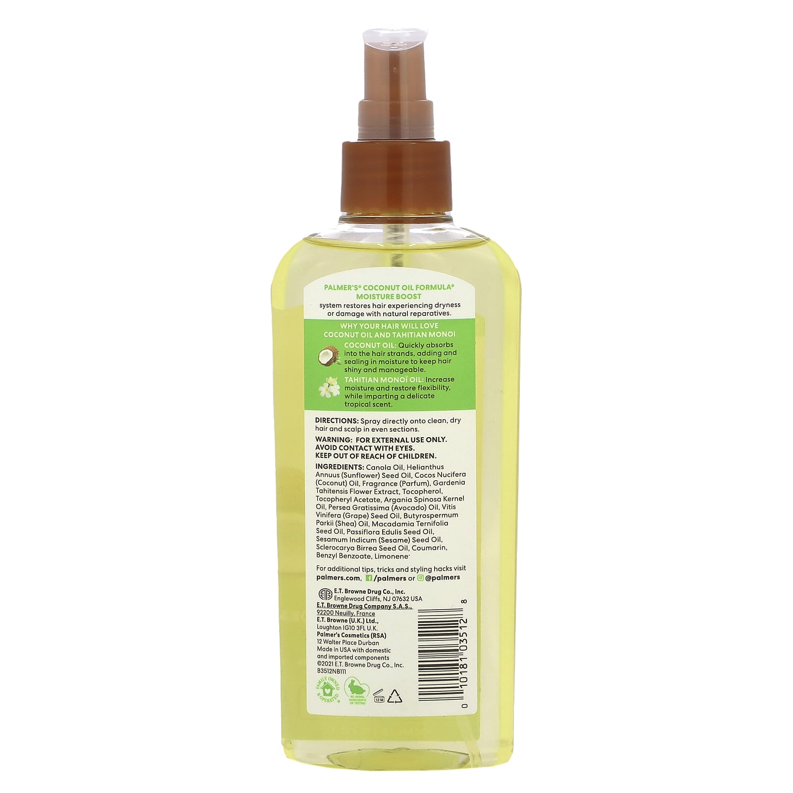 Palmer S Coconut Oil Formula With Vitamin E Moisture Boost Hair