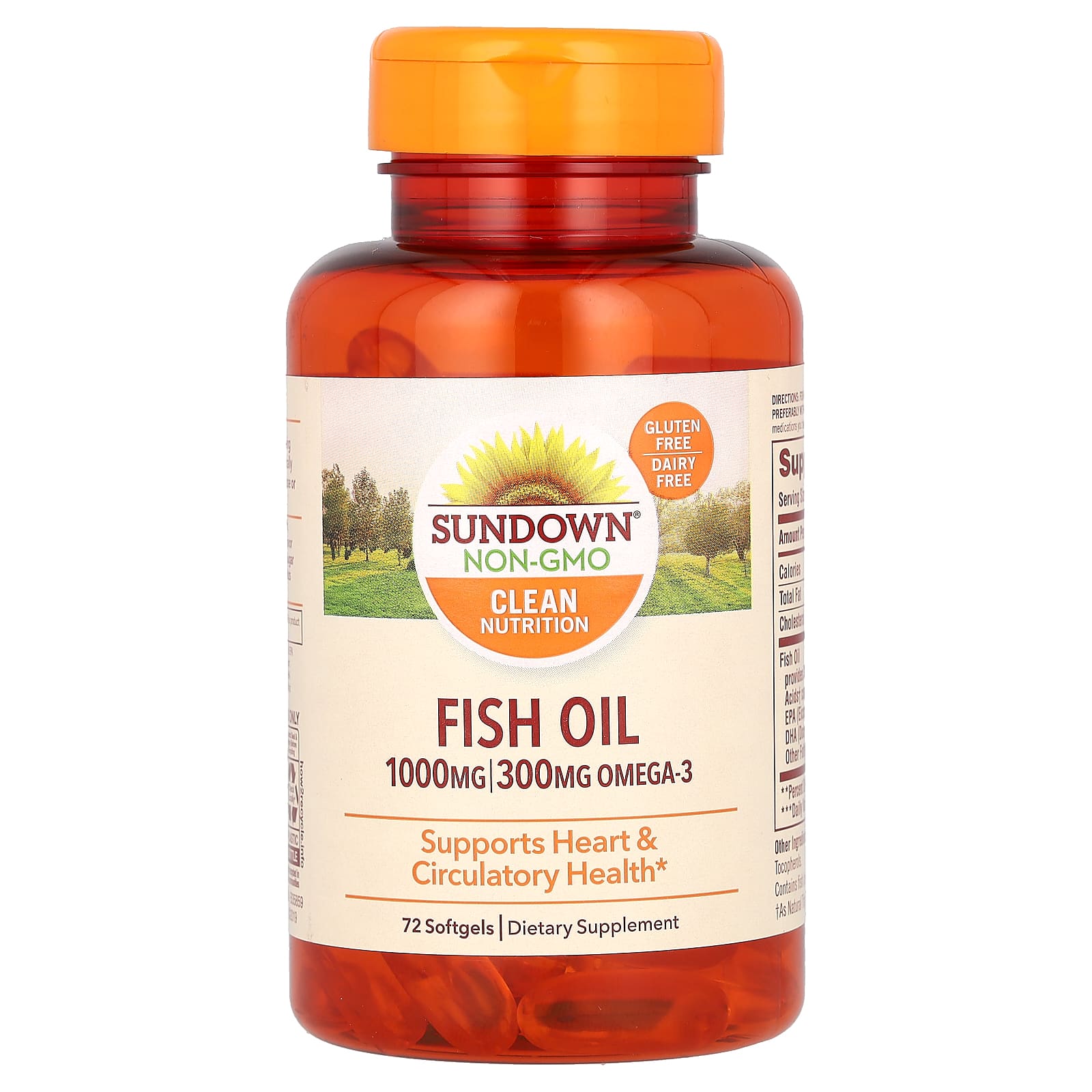 Sundown Naturals Fish Oil 1 000 Mg 72 Softgels