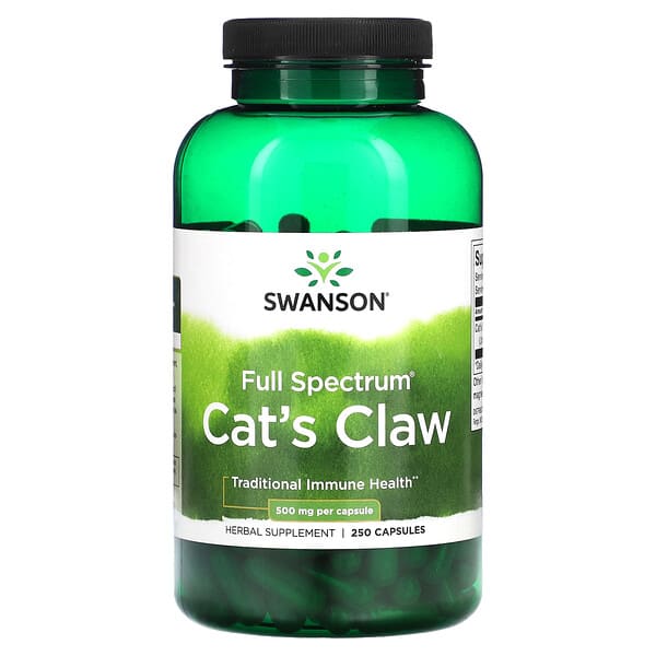 Swanson Uña de gato de espectro completo 500 mg 250 cápsulas