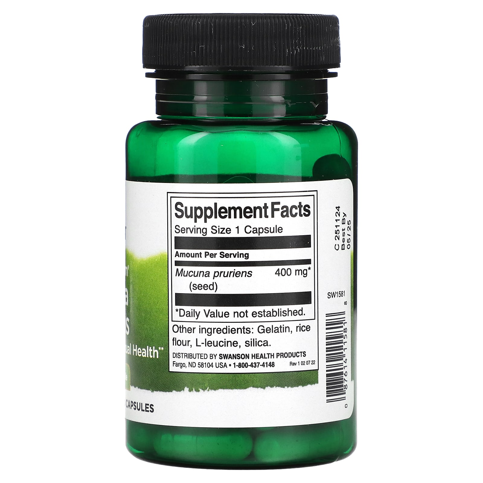 Swanson Full Spectrum Mucuna Pruriens Mg Capsules