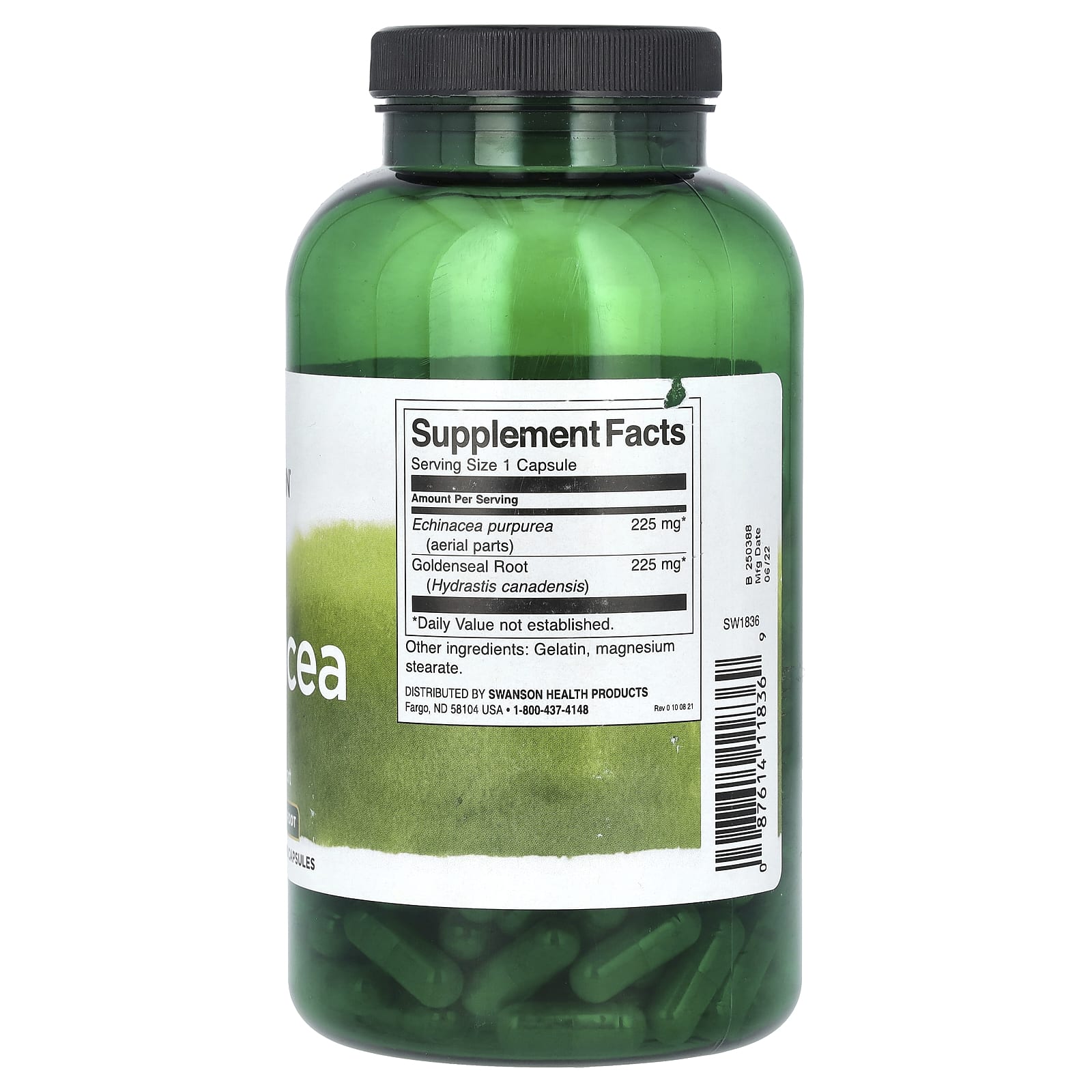 Swanson Echinacea With Goldenseal Root Capsules