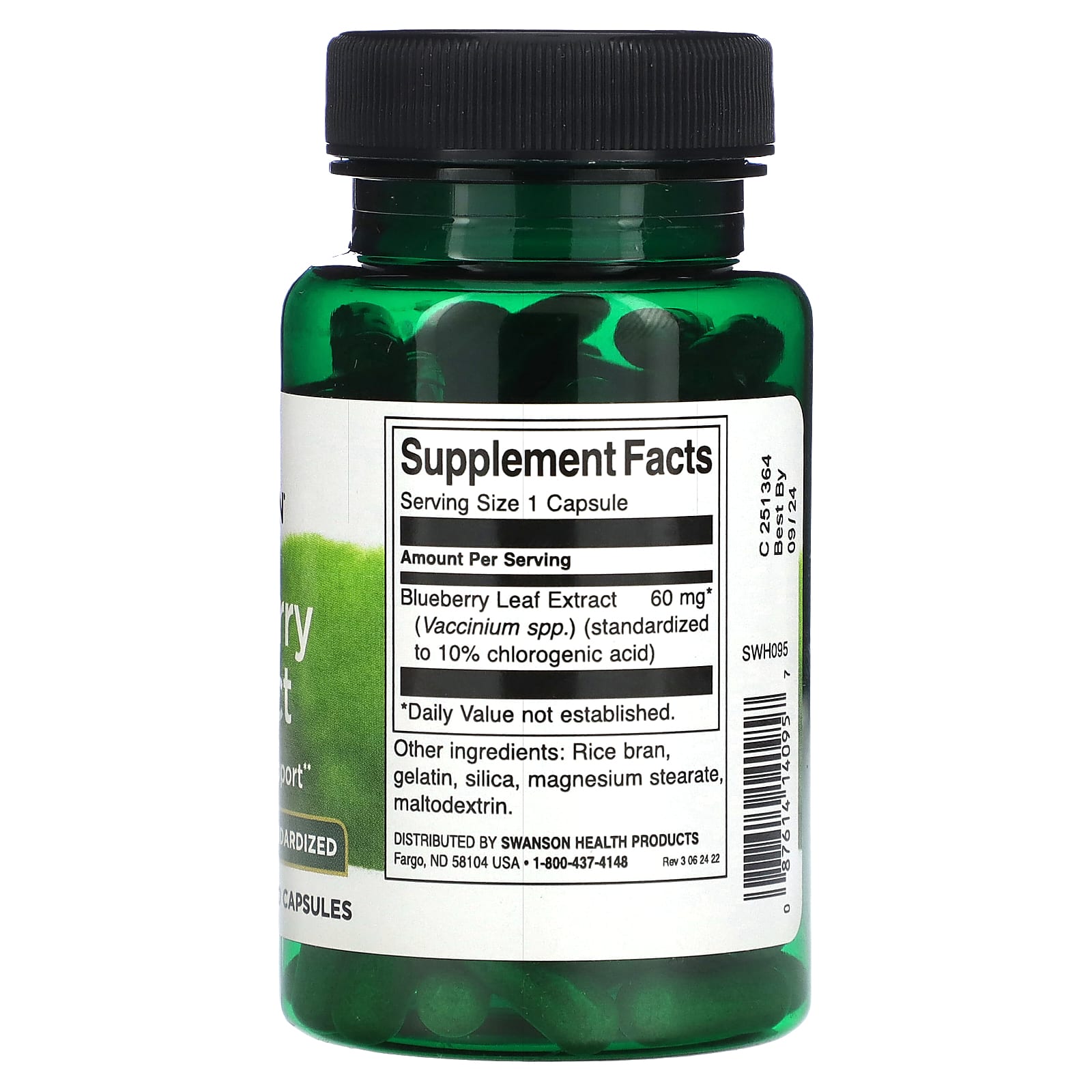 Swanson Blueberry Extract Standardized Mg Capsules