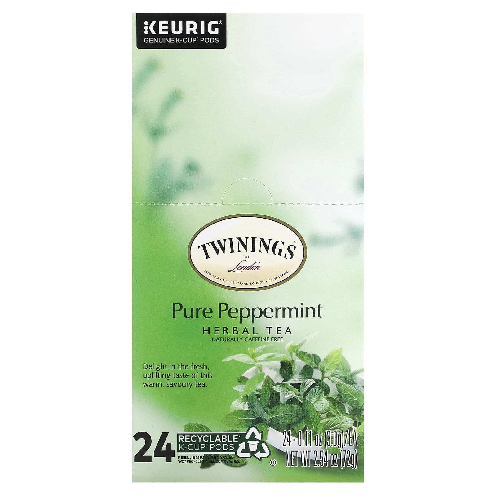 Twinings Herbal Tea Pure Peppermint Caffeine Free 24 K Cups 0 11