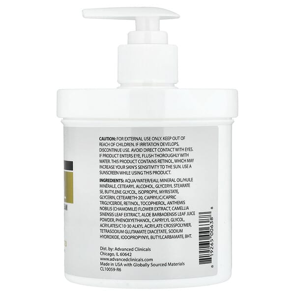 Advanced Clinicals, Retinol, Advanced Firming Cream, 16 oz (454 g)