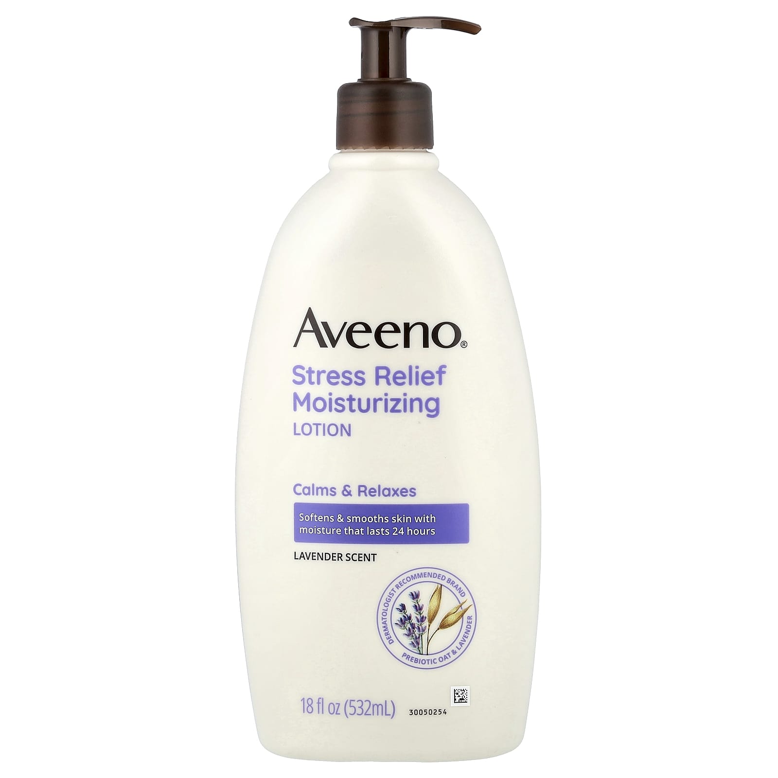 Aveeno Stress Relief Moisturizing Lotion Lavender Scented 18 fl oz product package