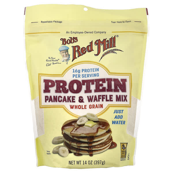 Bob's Red Mill, Protein Pancake & Waffle Mix, Whole Grain, 14 oz (397 g)