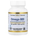 California Gold Nutrition, Omega 800 Ultra-Concentrated Omega-3 Fish Oil, kd-pur Triglyceride Form, 30 Fish Gelatin Softgels (1,000 mg per Softgel)