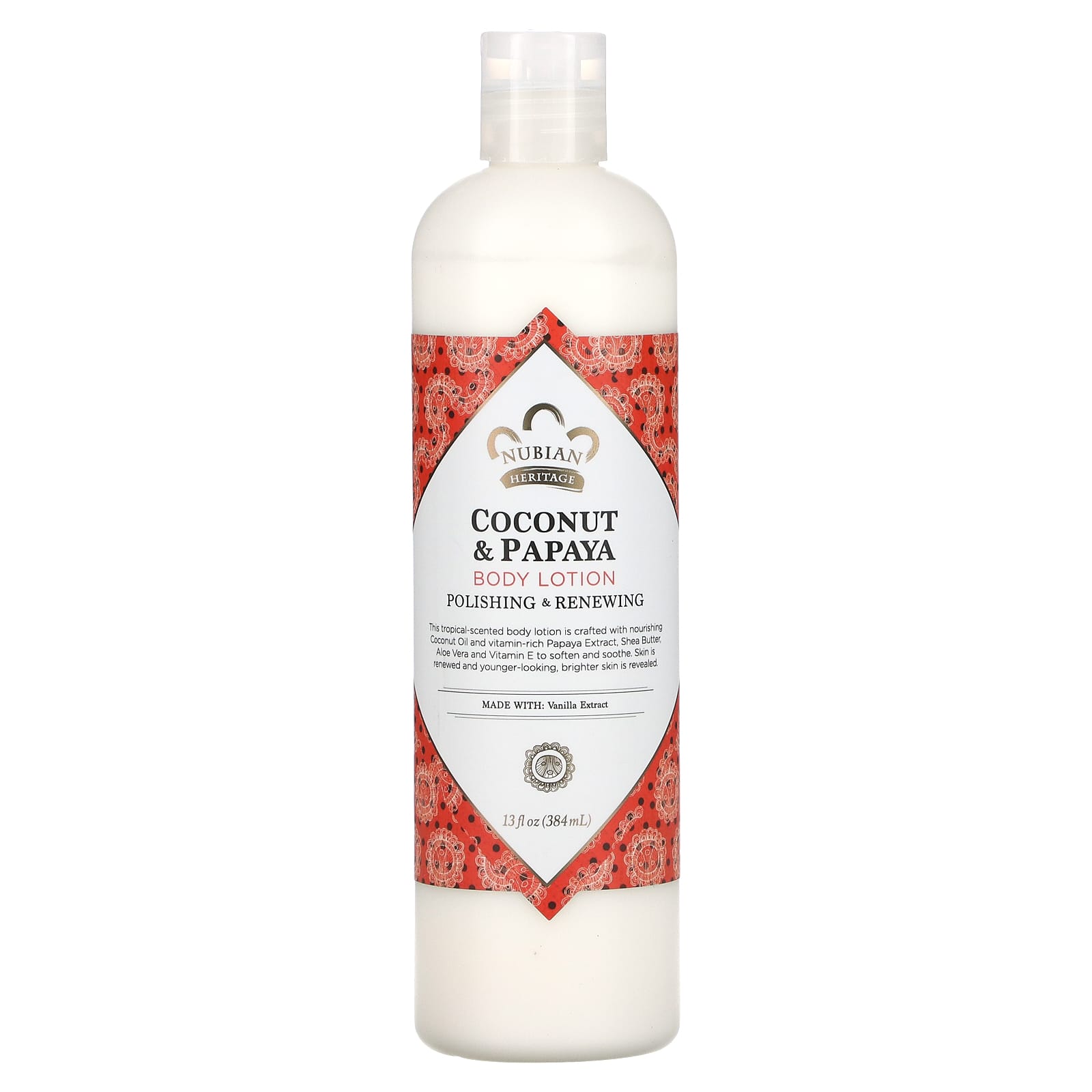 NUBIAN HERITAGE C+P BODY LOTION POLISHING + RENEWING 12 PC 13 FL.OZ product package