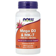 NOW Foods, Mega D3 & MK-7, 120 капсул