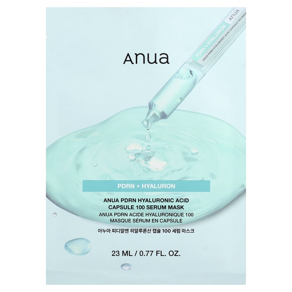 美容液 Anua PDRN Hyaluronic Acid Capsule 100 PDRN Hyaluronic Acid Capsule 100 Serum Beauty Mask, 1 Sheet, 0.77