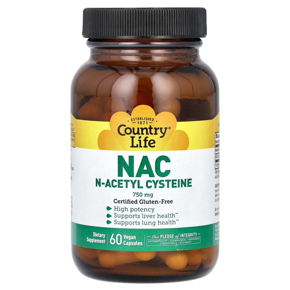NAC, N-Acetyl Cysteine, 750 mg, 60 Vegan Capsules
