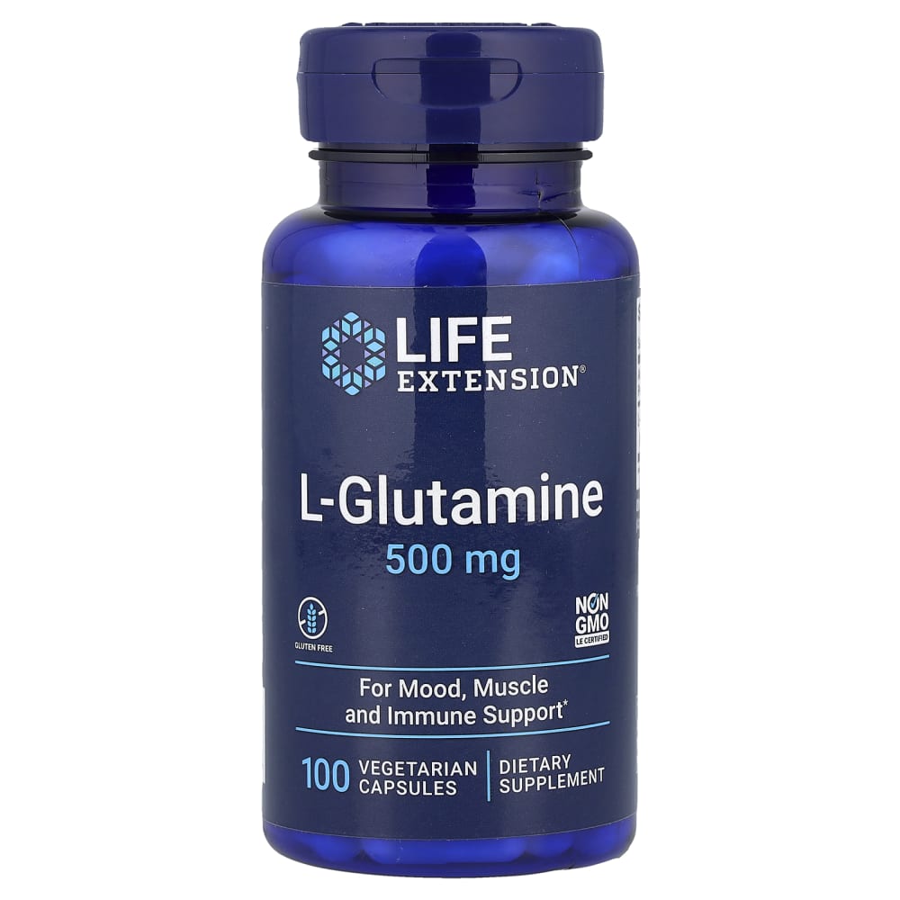 L-Glutamine, 500 mg, 100 Vegetarian Capsules
