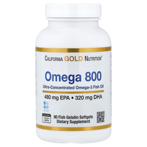 California Gold Nutrition, омега 800, ультраконцентрированный рыбий жир с омега-3, в форме