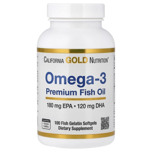 California Gold Nutrition, премиальный рыбий жир с омега-3, 100 капсул из рыбьего желатина