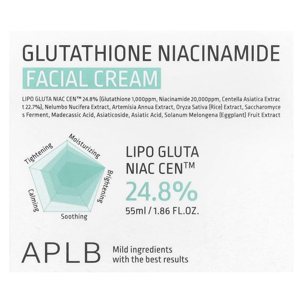 glutathion face cream Glutathione Niacinamide, Facial Cream, 1.86 fl oz (55 ml) GLP-RT Quantity:10mg Product Type_L Glutathione Glutathione Patches for Dark