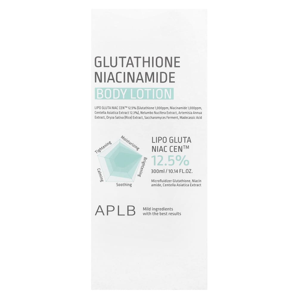 glutathione niacinamide body lotion aplb Niacinamide, Lotion, 10.14 fl oz (300 ml) Buy APLB Glutathione Niacinamide BPC-157 | BPC 157 سيروم يوحد لون البشرة Size:30 ml / 1.1 oz