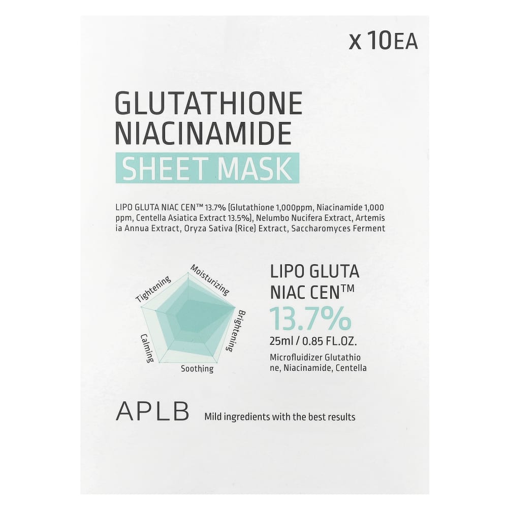 glutathione en laminas Mascarilla de belleza lámina con glutatión y niacinamida, 10 láminas, 25 ml (0,85 oz does medicare part d Sizes:28 pcs Face Toners