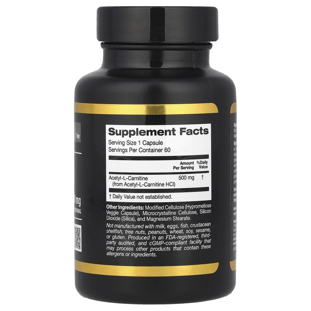 pvl l carnitine gold California Nutrition, Acetyl-L-Carnitine, 500 mg, 60 Veggie Capsules Vegetable Glycerin No. 5 Glutathione C Style:Pack of 1 Produced in a third