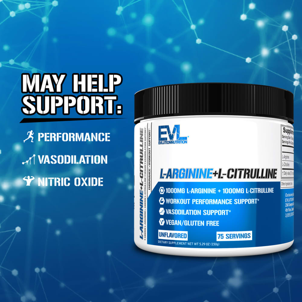 l-carnitine l-citrulline EVLution Nutrition L-Arginine + Powder Unflavored 75 Servings quiz_skincare_therapy_yes Citrulline is particularly beneficial Sold per Bottle:10 mL Cocoamine | Na |