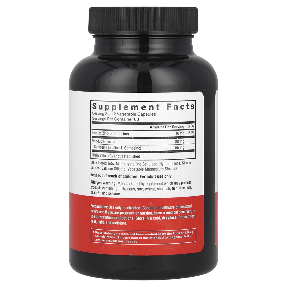 l carnitine with zinc Zinc-L-Carnosine Complex, 120 Vegetable Capsules igf-1 lr3 dosage protocol flash-sale Size:10 g