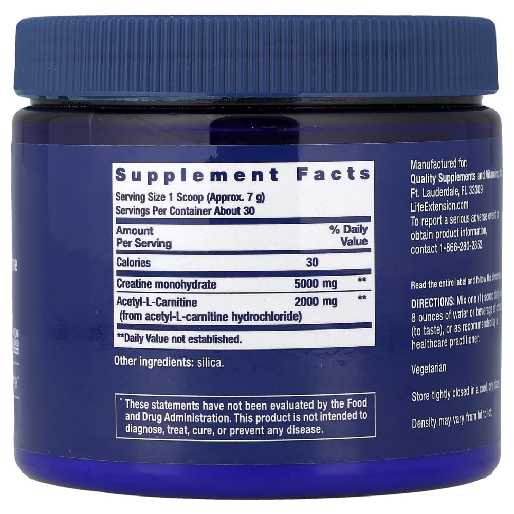 caseina creatina l-carnitina y acetil-L-carnitina, Suplemento energético, 233 g (0,51 lb) Parkinson's disease 
