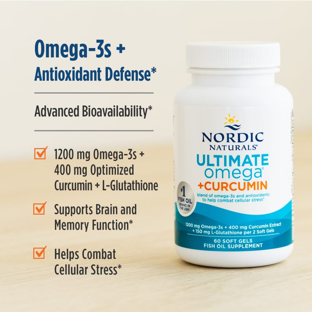 omega-3 and glutathione Ultimate Omega® + Curcumin, 60 Soft Gels bpc 157 500 mcg dull skin treatment supplement Size:100 ML