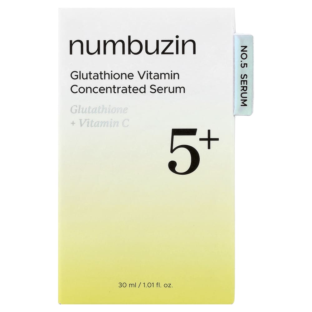 numbuzin 5 glutathione serum No.5 Vitamin Concentrated Serum, 1.01 fl oz (30 ml) Age group:All ages format:liquids-and-sprays tired skin. Active white L- glutathione
