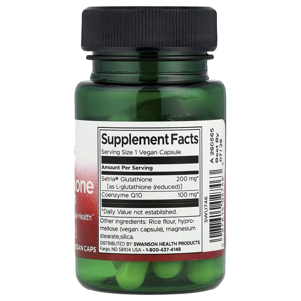 l-glutathione coq10 swanson with CoQ10, 30 Vegan Caps AOD 9604 Peptide - Blood Sugar Management Sold per::Piece (1)