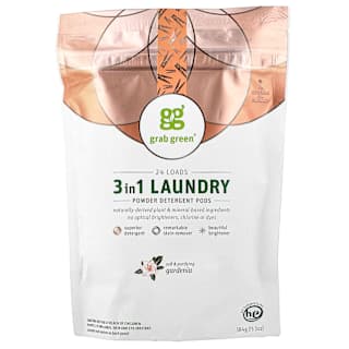 3-in-1洗濯用粉末洗剤ポッド、無香料、24回分、384g（13.5オンス）