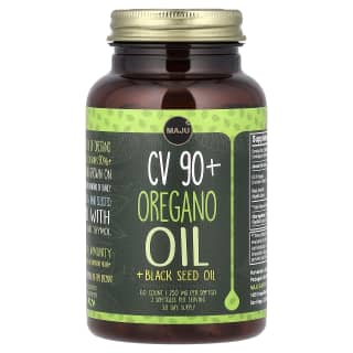 CV 90+ Oregano Oil + Black Seed Oil, Oreganoöl + Schwarzkümmelöl, 60 Weichkapseln
