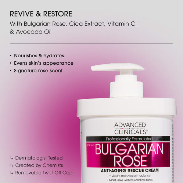 Anti-Aging Rescue Cream、ブルガリアンローズ、454g