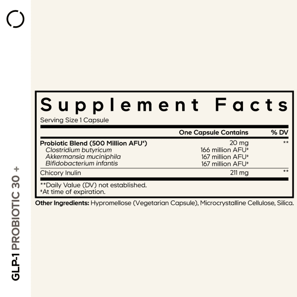 GLP-1 益生菌+，修身亮膚，90 粒素食膠囊